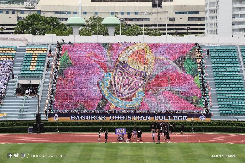 แปรอักษรโรงเรียนกรุงเทพคริสเตียนวิทยาลัย จตุรมิตรสามัคคี ครั้งที่ 28